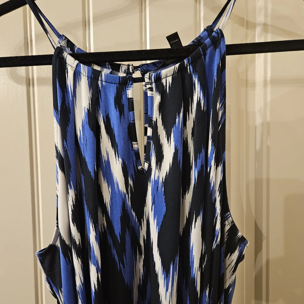 Banana Republic Blue and Black halter Dress - Picture 2 of 5
